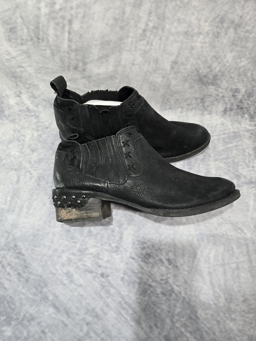 naughty monkey Black Studded Heel Chelsea Booties